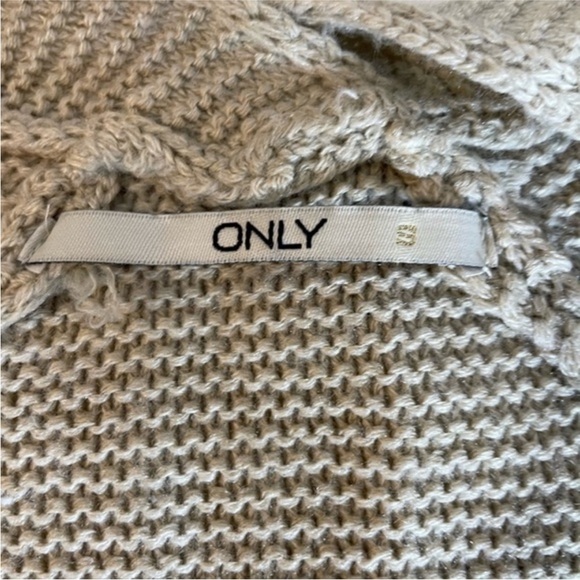 Only Long Light Beige Knit Open-Front Cardigan - Picture 7 of 7